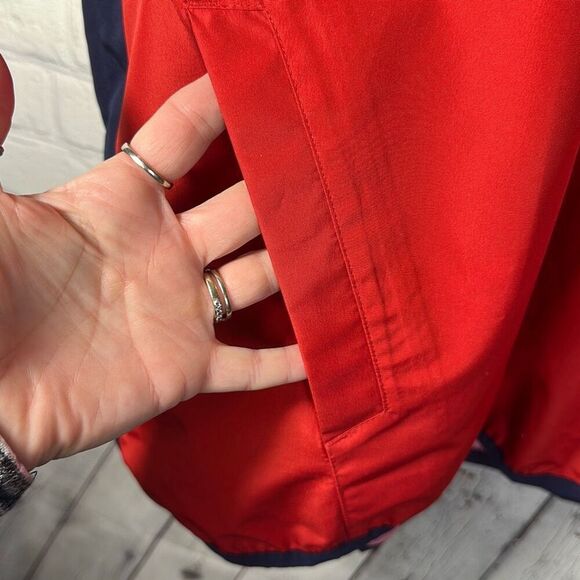 Majestic Boston Red Socks Pullover Windbreaker  size XL Red Blue Baseball 80s - Picture 3 of 11